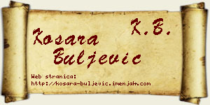 Kosara Buljević vizit kartica